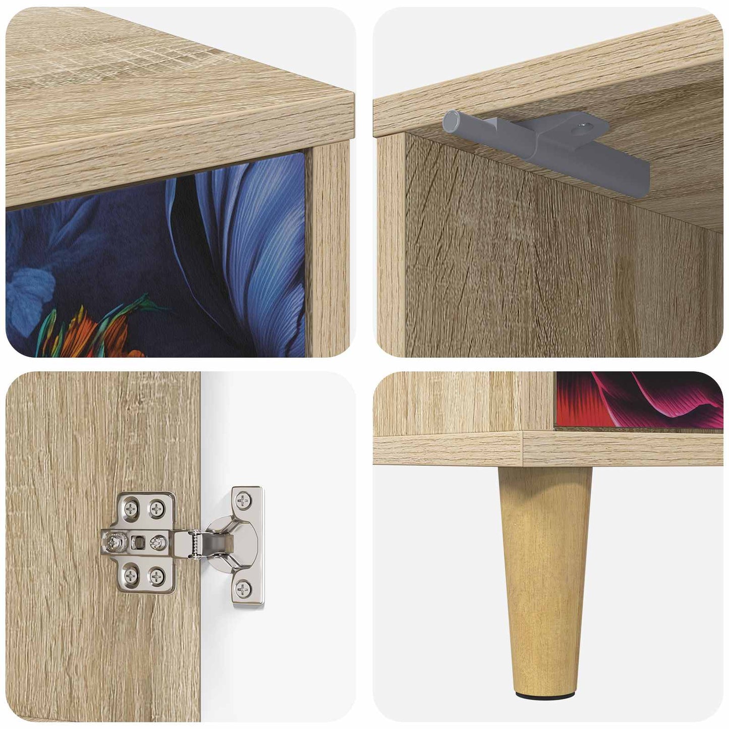 vidaXL Κομοδίνο KIEL Sonoma Δρυς 36 x 33 x 50 εκ. Επεξεργασμένο Ξύλο