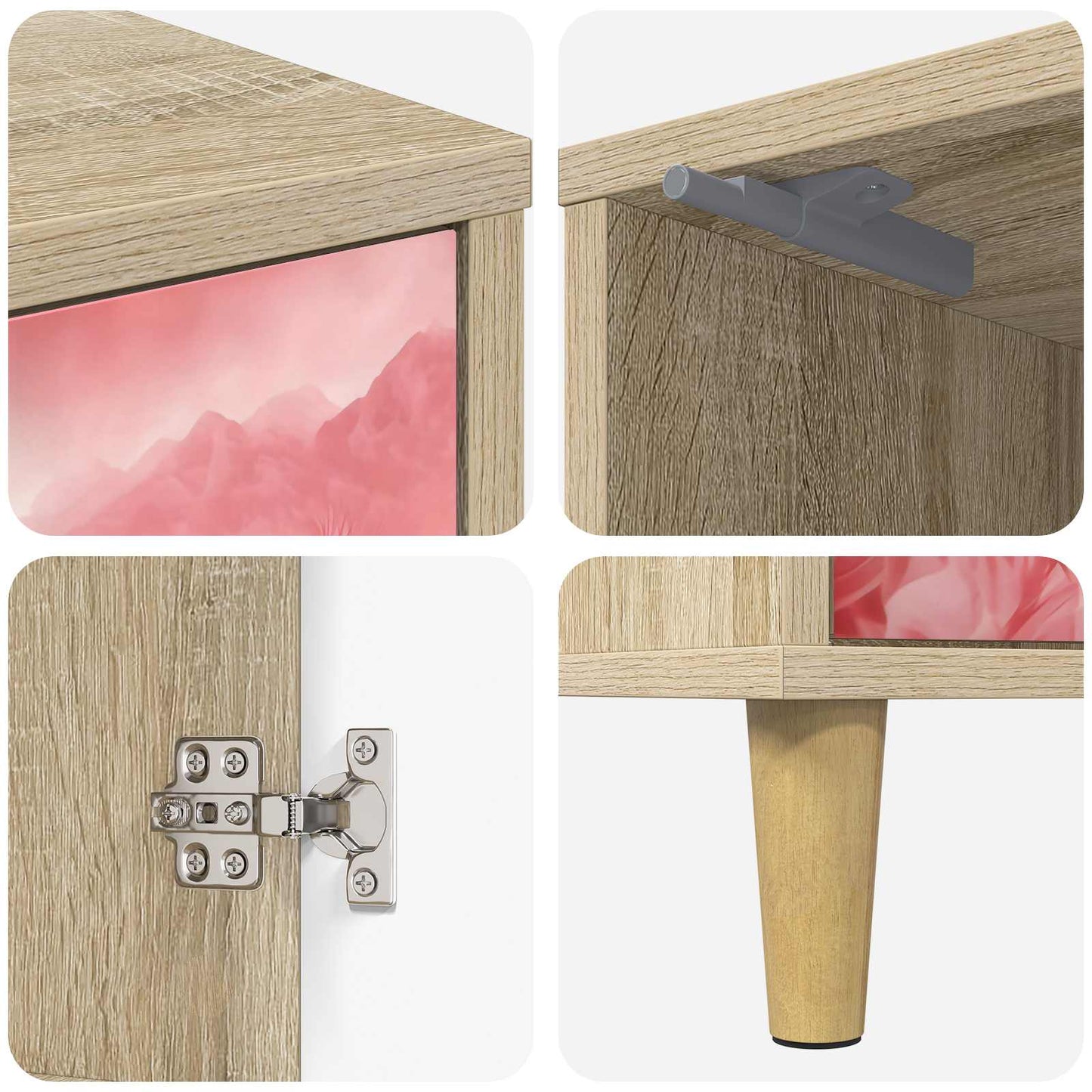 vidaXL Κομοδίνο AACHEN Sonoma Δρυς 36 x 33 x 50 εκ. Επεξεργασμένο Ξύλο