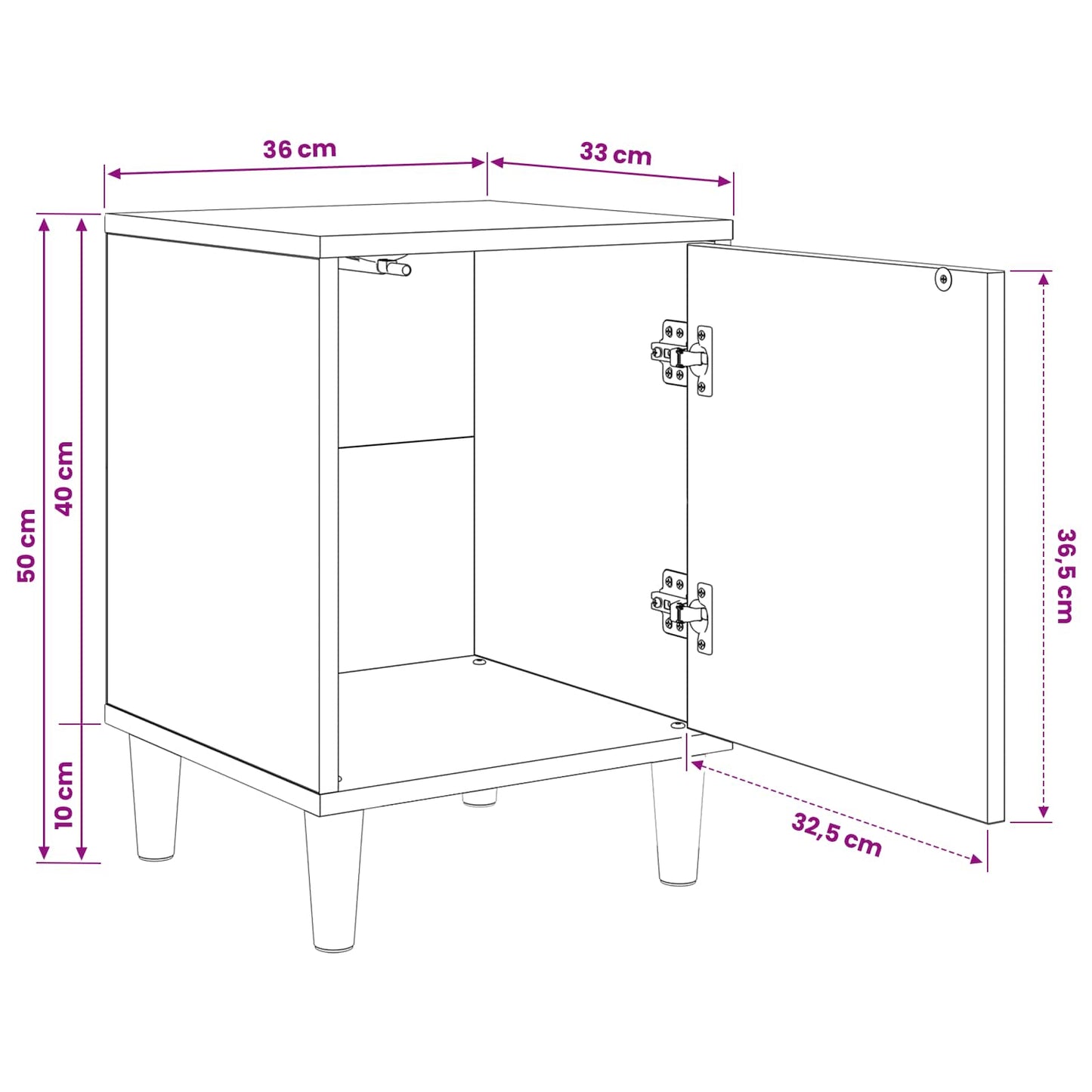 vidaXL Κομοδίνο AACHEN 2 τμχ. Sonoma Δρυς 36 x 33 x 50 εκ.