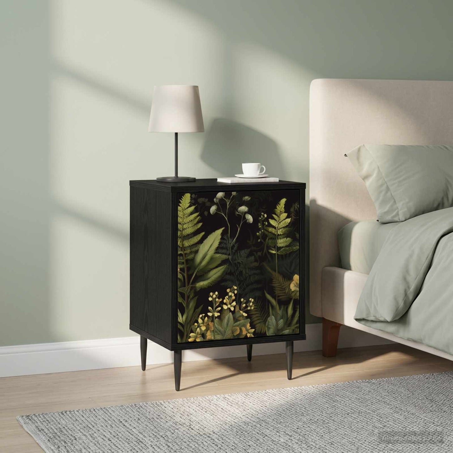 vidaXL Κομοδίνο RHENEN 2 τμχ. Μαύρη Δρυς 36 x 33 x 51 εκ.