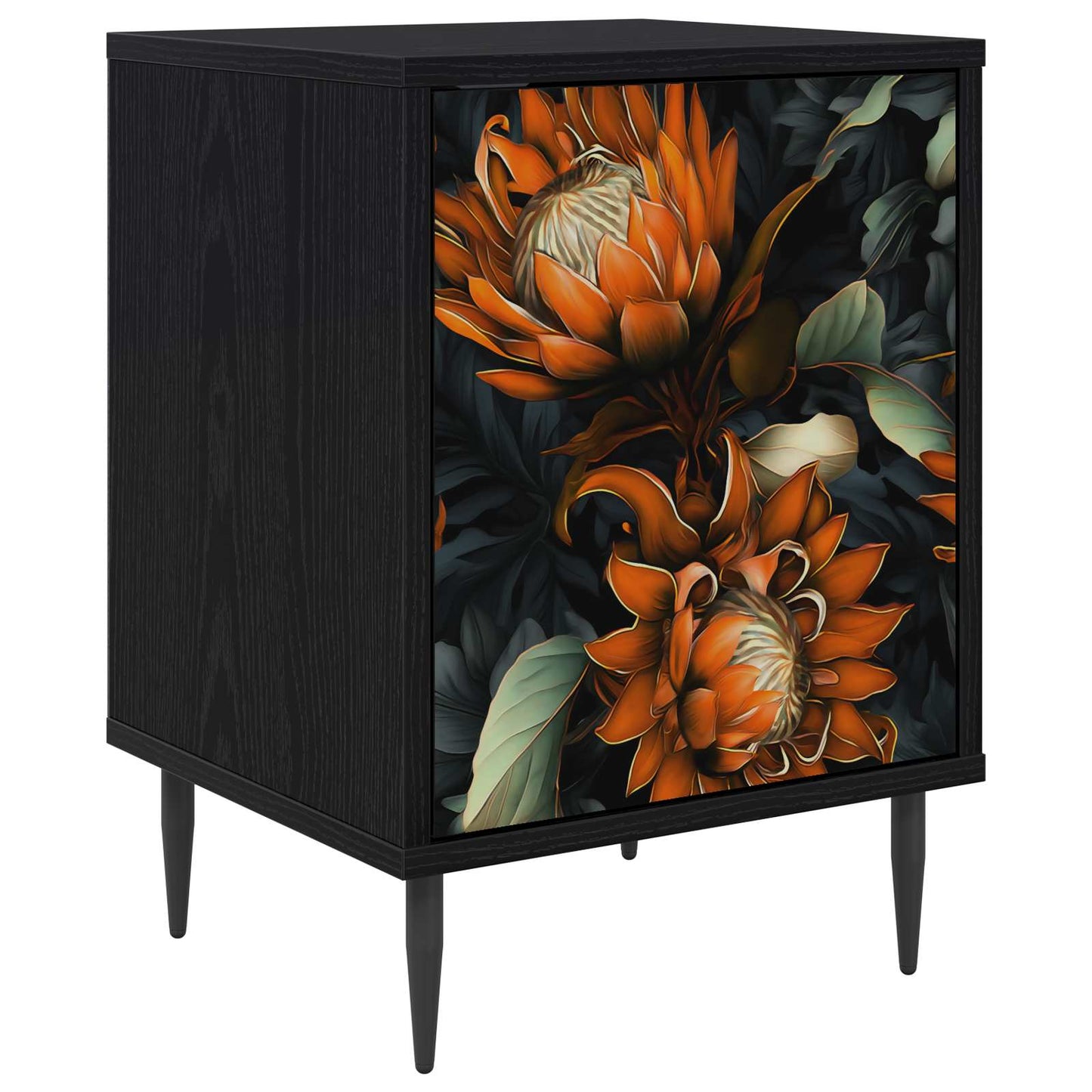 vidaXL Κομοδίνο LOCHEM Μαύρη Δρυς 36 x 33 x 51 εκ. Επεξεργασμένο Ξύλο