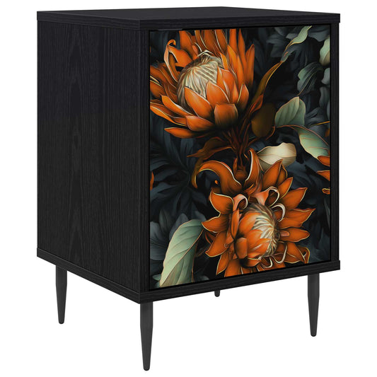 vidaXL Κομοδίνο LOCHEM Μαύρη Δρυς 36 x 33 x 51 εκ. Επεξεργασμένο Ξύλο