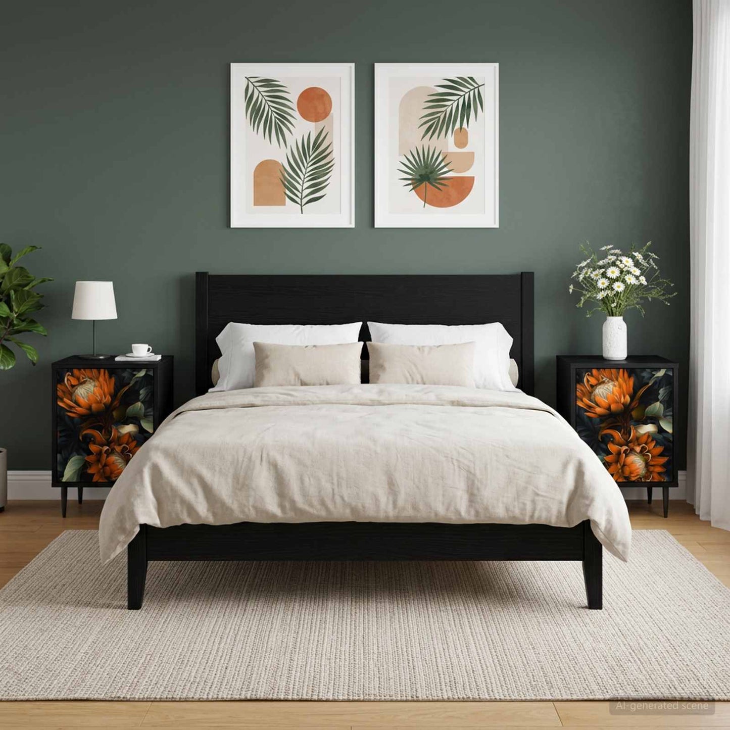 vidaXL Κομοδίνο LOCHEM 2 τμχ. Μαύρη Δρυς 36 x 33 x 51 εκ.