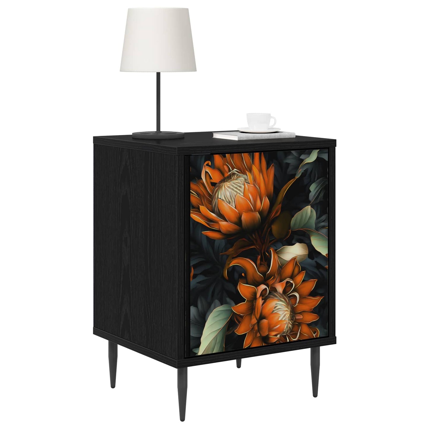 vidaXL Κομοδίνο LOCHEM 2 τμχ. Μαύρη Δρυς 36 x 33 x 51 εκ.