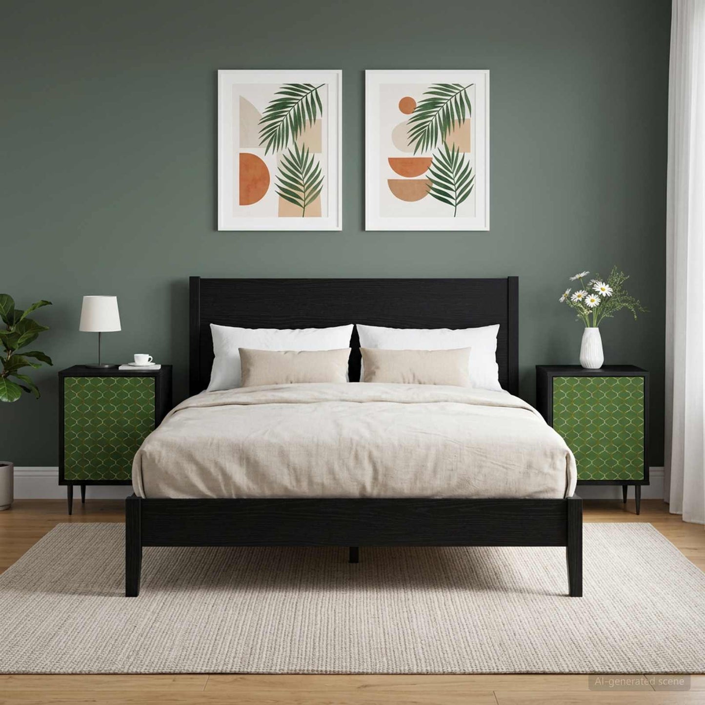 vidaXL Κομοδίνο GELEEN 2 τμχ. Μαύρη Δρυς 36 x 33 x 51 εκ.