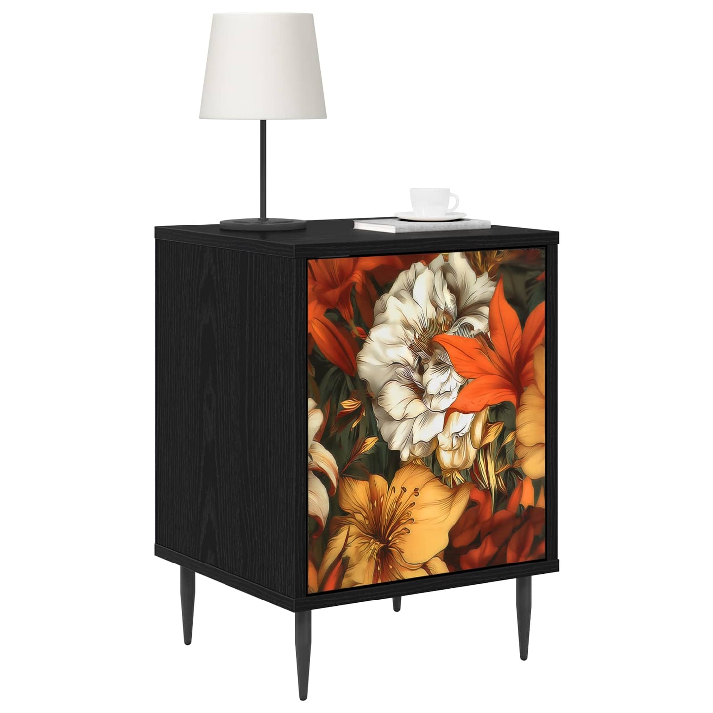 vidaXL Κομοδίνο GENNEP Μαύρη Δρυς 36 x 33 x 51 εκ. Επεξεργασμένο Ξύλο