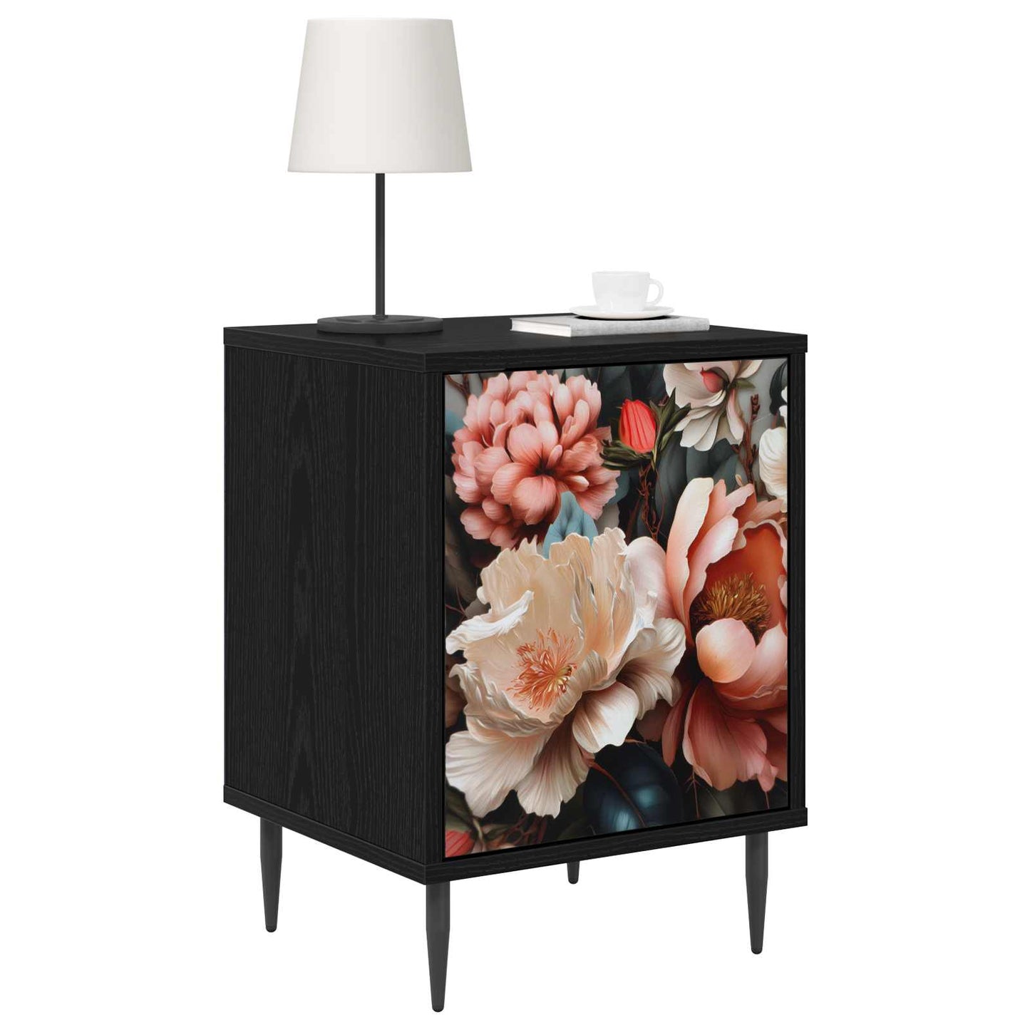 vidaXL Κομοδίνο BORNE Μαύρη Δρυς 36 x 33 x 51 εκ. Επεξεργασμένο Ξύλο