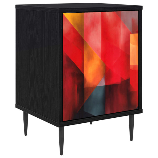 vidaXL Κομοδίνο HEESCH Μαύρη Δρυς 36 x 33 x 51 εκ. Επεξεργασμένο Ξύλο