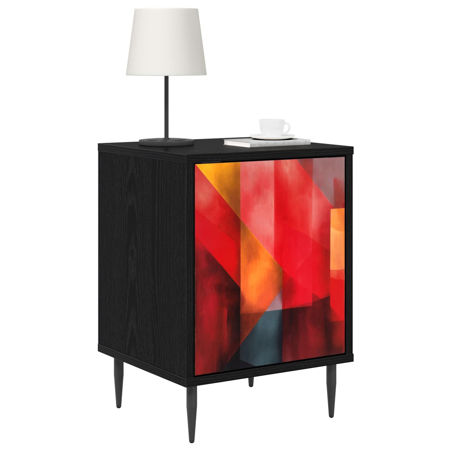 vidaXL Κομοδίνο HEESCH 2 τμχ. Μαύρη Δρυς 36 x 33 x 51 εκ.