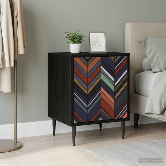 vidaXL Κομοδίνο OMMEN Μαύρη Δρυς 36 x 33 x 51 εκ. Επεξεργασμένο Ξύλο