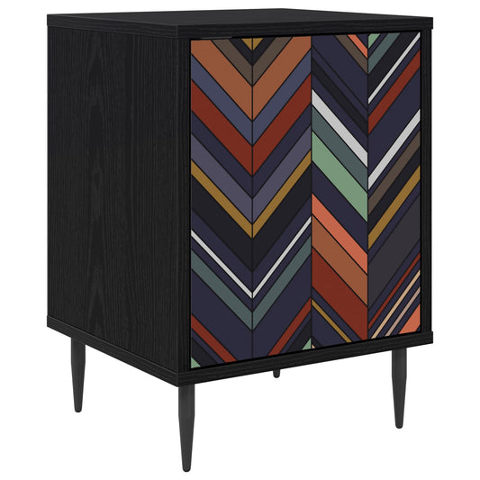 vidaXL Κομοδίνο OMMEN Μαύρη Δρυς 36 x 33 x 51 εκ. Επεξεργασμένο Ξύλο