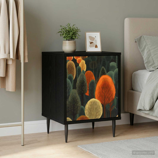 vidaXL Κομοδίνο ZAANDAM Μαύρη Δρυς 36 x 33 x 51 εκ. Επεξεργασμένο Ξύλο