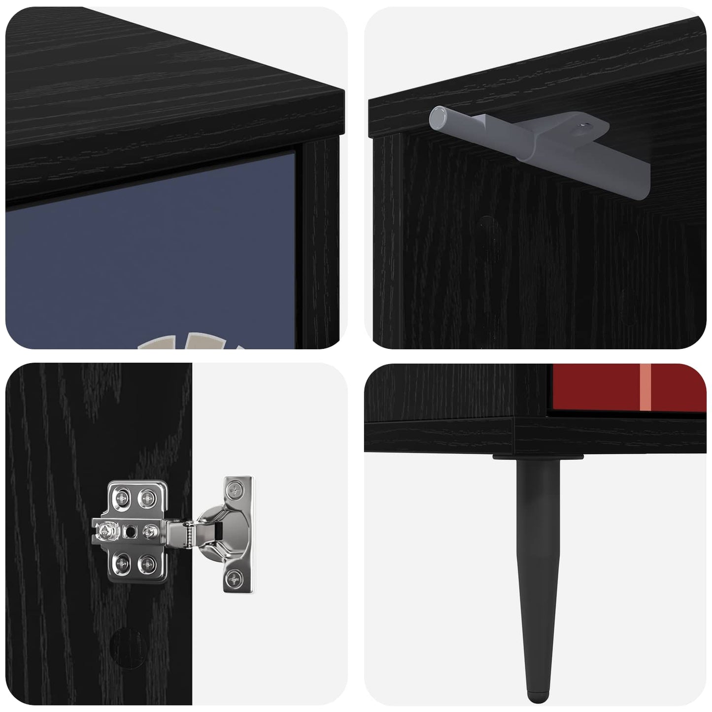 vidaXL Κομοδίνο ESSEN 2 τμχ. Μαύρη Δρυς 36 x 33 x 51 εκ.