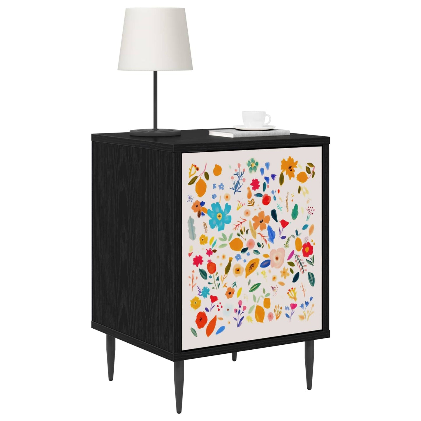 vidaXL Κομοδίνο MAINZ Μαύρη Δρυς 36 x 33 x 51 εκ. Επεξεργασμένο Ξύλο