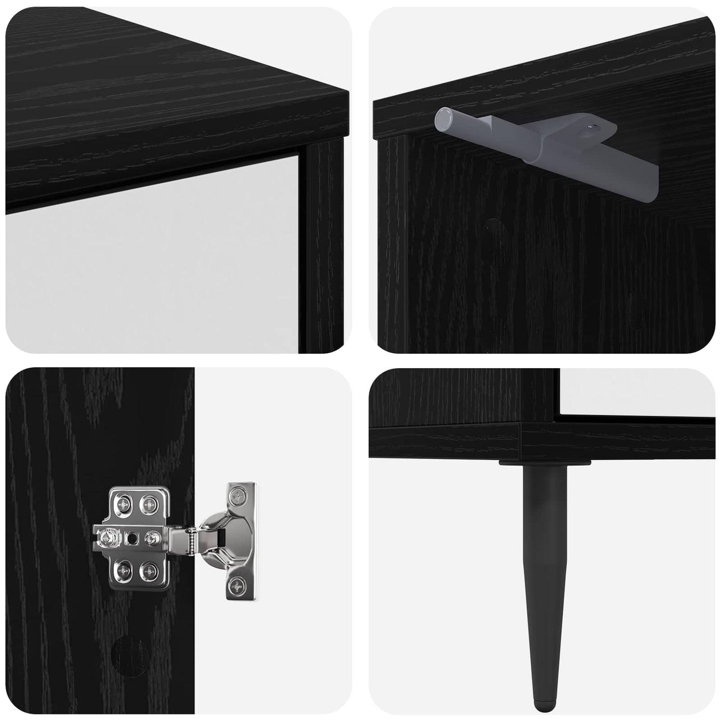 vidaXL Κομοδίνο HANAU 2 τμχ. Μαύρη Δρυς 36 x 33 x 51 εκ.