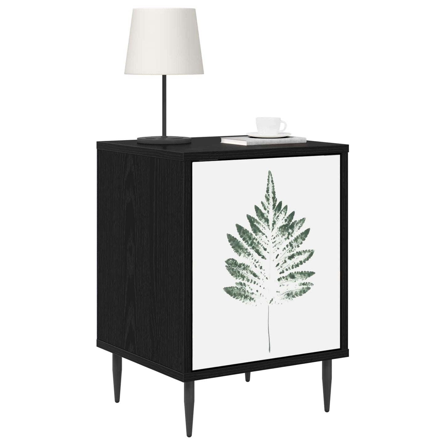 vidaXL Κομοδίνο HANAU 2 τμχ. Μαύρη Δρυς 36 x 33 x 51 εκ.