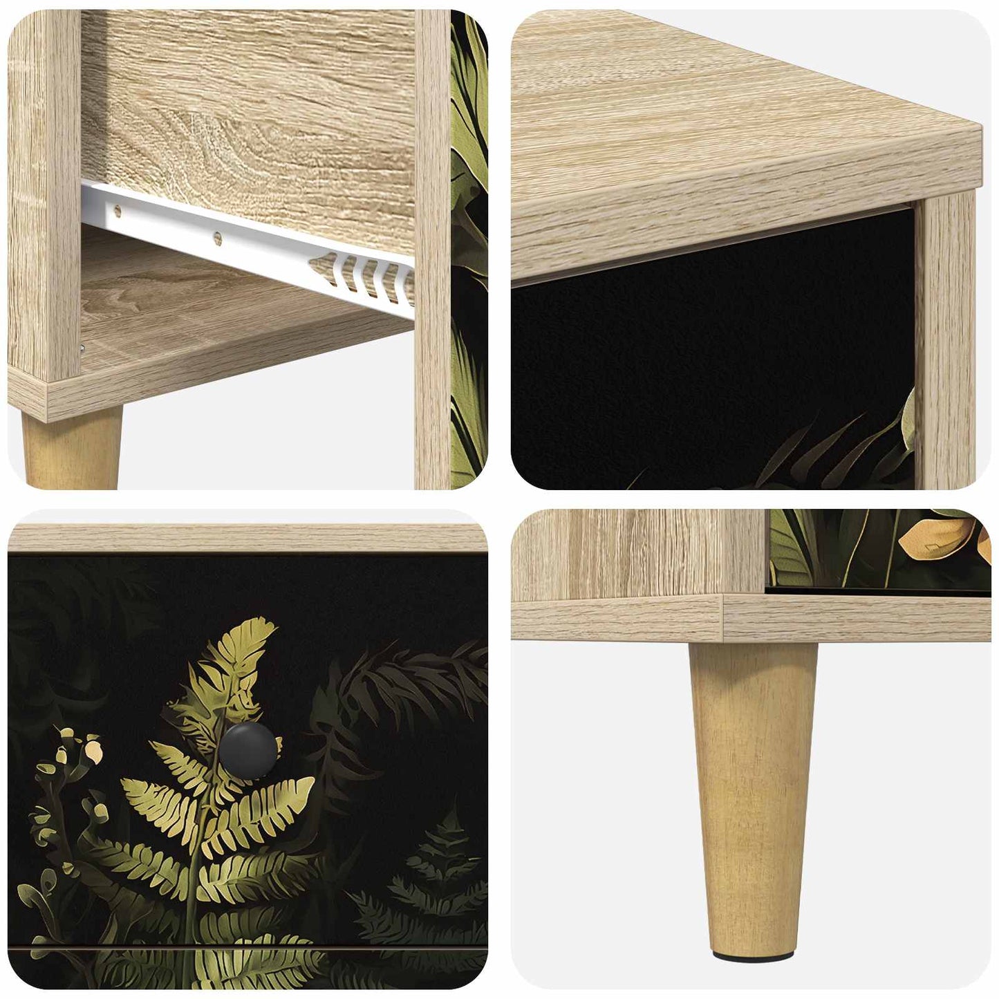 vidaXL Κομοδίνο RHENEN Sonoma Δρυς 36 x 33 x 60 εκ Επεξεργασμένο Ξύλο