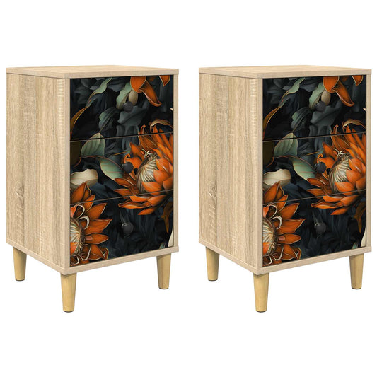 vidaXL Κομοδίνο LOCHEM 2 τμχ. Sonoma Δρυς 36 x 33 x 60 εκ