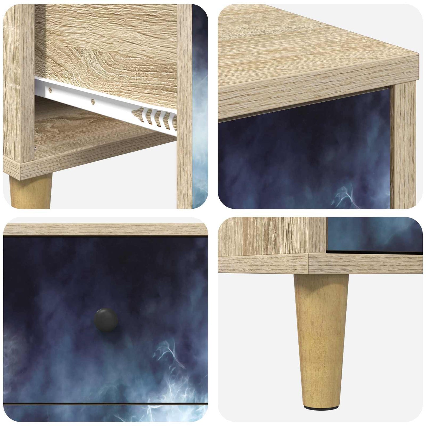 vidaXL Κομοδίνο RAALTE Sonoma Δρυς 36 x 33 x 60 εκ Επεξεργασμένο Ξύλο