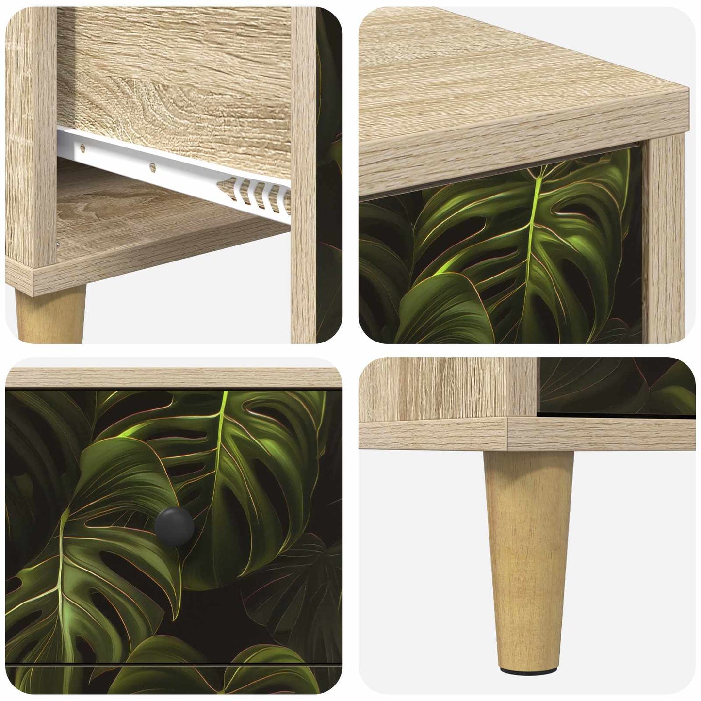 vidaXL Κομοδίνο ELBURG Sonoma Δρυς 36 x 33 x 60 εκ Επεξεργασμένο Ξύλο
