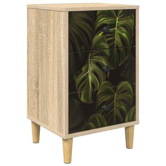 vidaXL Κομοδίνο ELBURG Sonoma Δρυς 36 x 33 x 60 εκ Επεξεργασμένο Ξύλο