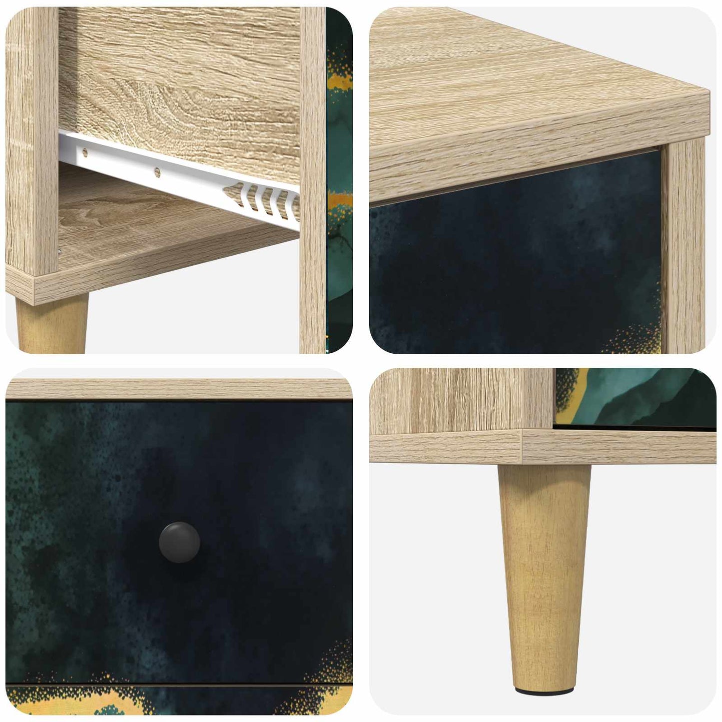 vidaXL Κομοδίνο WIJHE Sonoma Δρυς 36 x 33 x 60 εκ Επεξεργασμένο Ξύλο