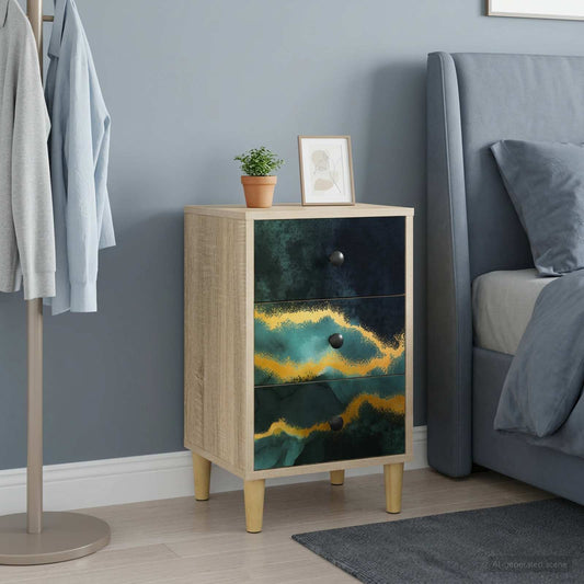 vidaXL Κομοδίνο WIJHE Sonoma Δρυς 36 x 33 x 60 εκ Επεξεργασμένο Ξύλο