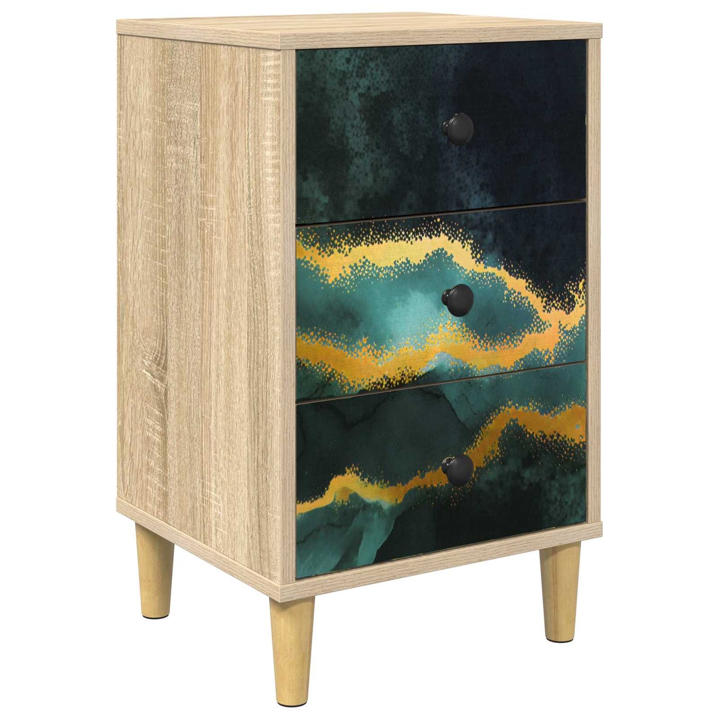 vidaXL Κομοδίνο WIJHE Sonoma Δρυς 36 x 33 x 60 εκ Επεξεργασμένο Ξύλο