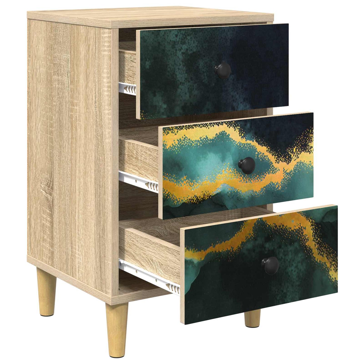 vidaXL Κομοδίνο WIJHE Sonoma Δρυς 36 x 33 x 60 εκ Επεξεργασμένο Ξύλο