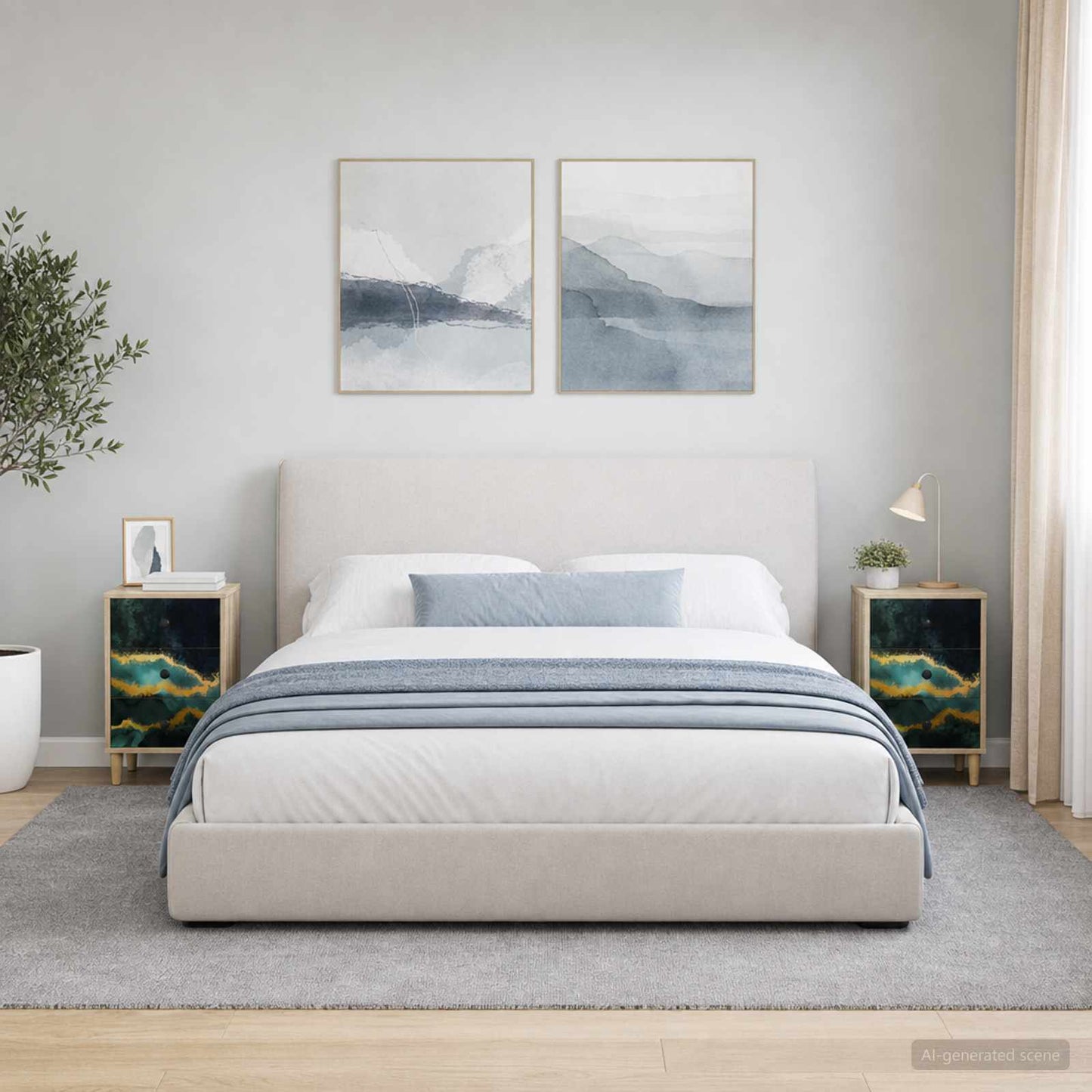 vidaXL Κομοδίνο WIJHE 2 τμχ. Sonoma Δρυς 36 x 33 x 60 εκ