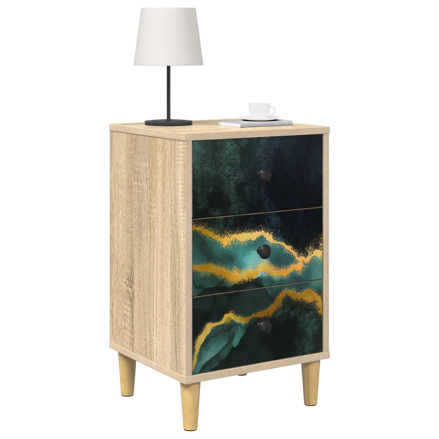 vidaXL Κομοδίνο WIJHE 2 τμχ. Sonoma Δρυς 36 x 33 x 60 εκ