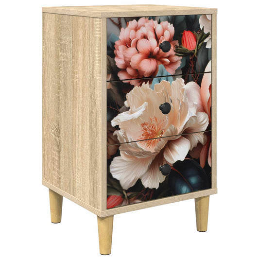 vidaXL Κομοδίνο BORNE Sonoma Δρυς 36 x 33 x 60 εκ Επεξεργασμένο Ξύλο