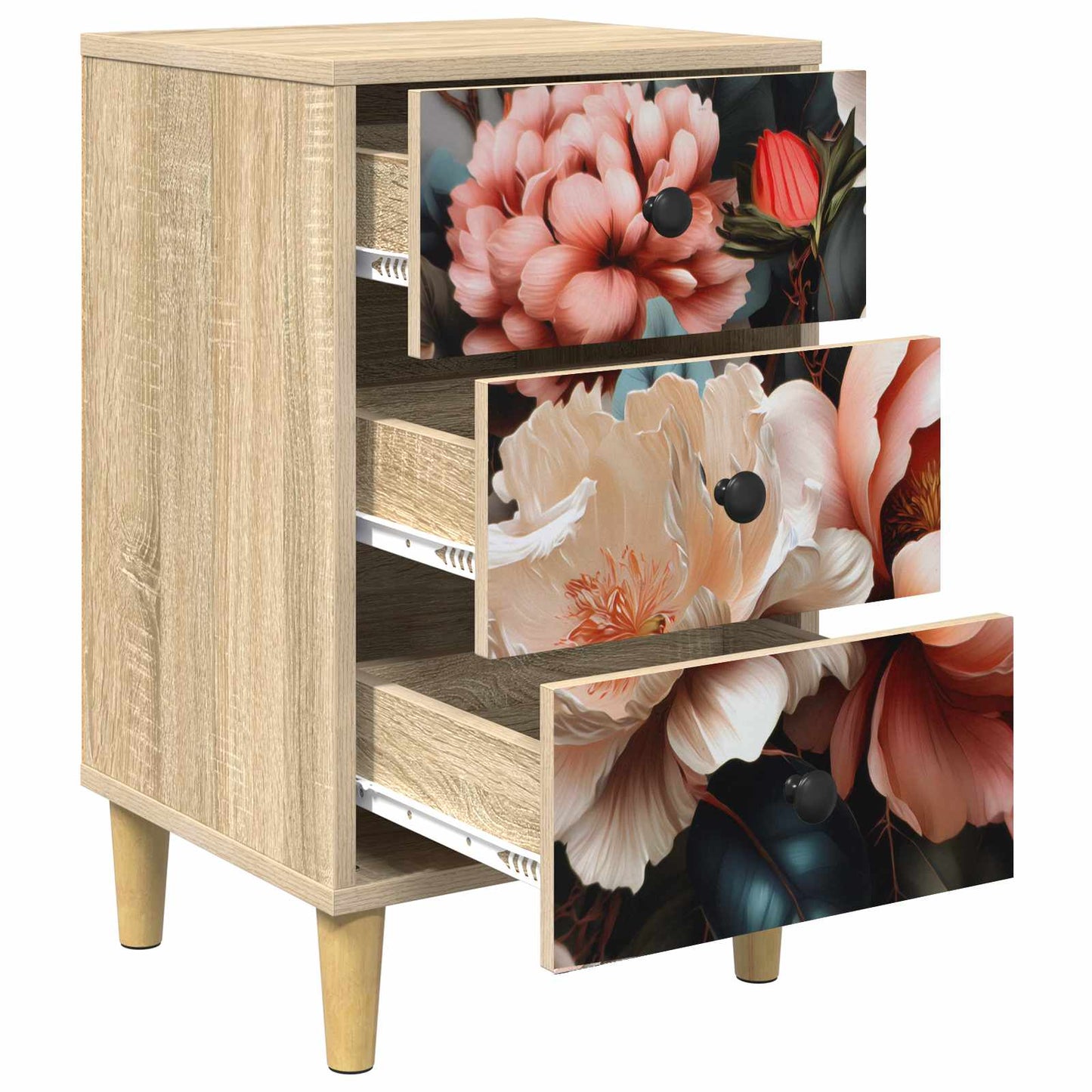 vidaXL Κομοδίνο BORNE Sonoma Δρυς 36 x 33 x 60 εκ Επεξεργασμένο Ξύλο