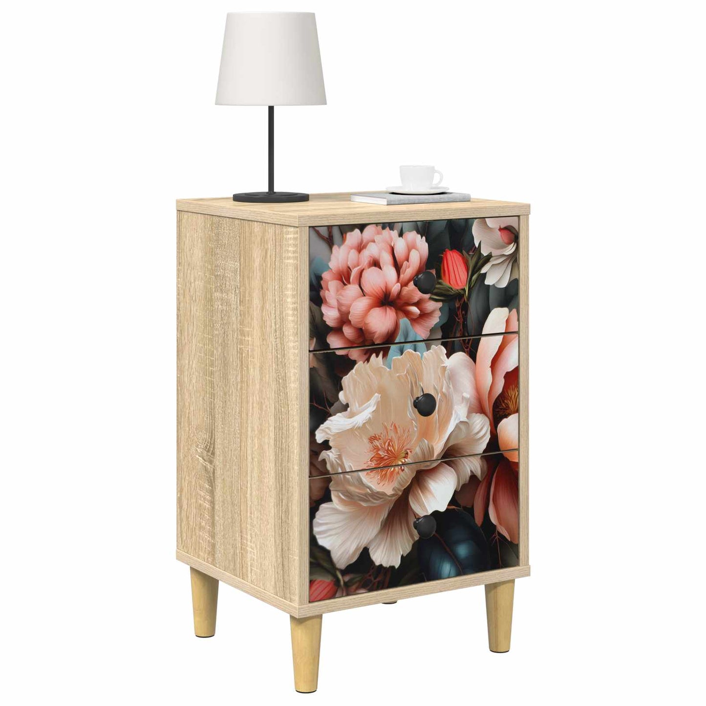vidaXL Κομοδίνο BORNE Sonoma Δρυς 36 x 33 x 60 εκ Επεξεργασμένο Ξύλο