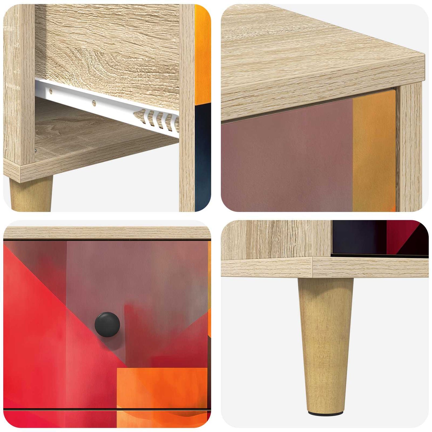 vidaXL Κομοδίνο HEESCH 2 τμχ. Sonoma Δρυς 36 x 33 x 60 εκ