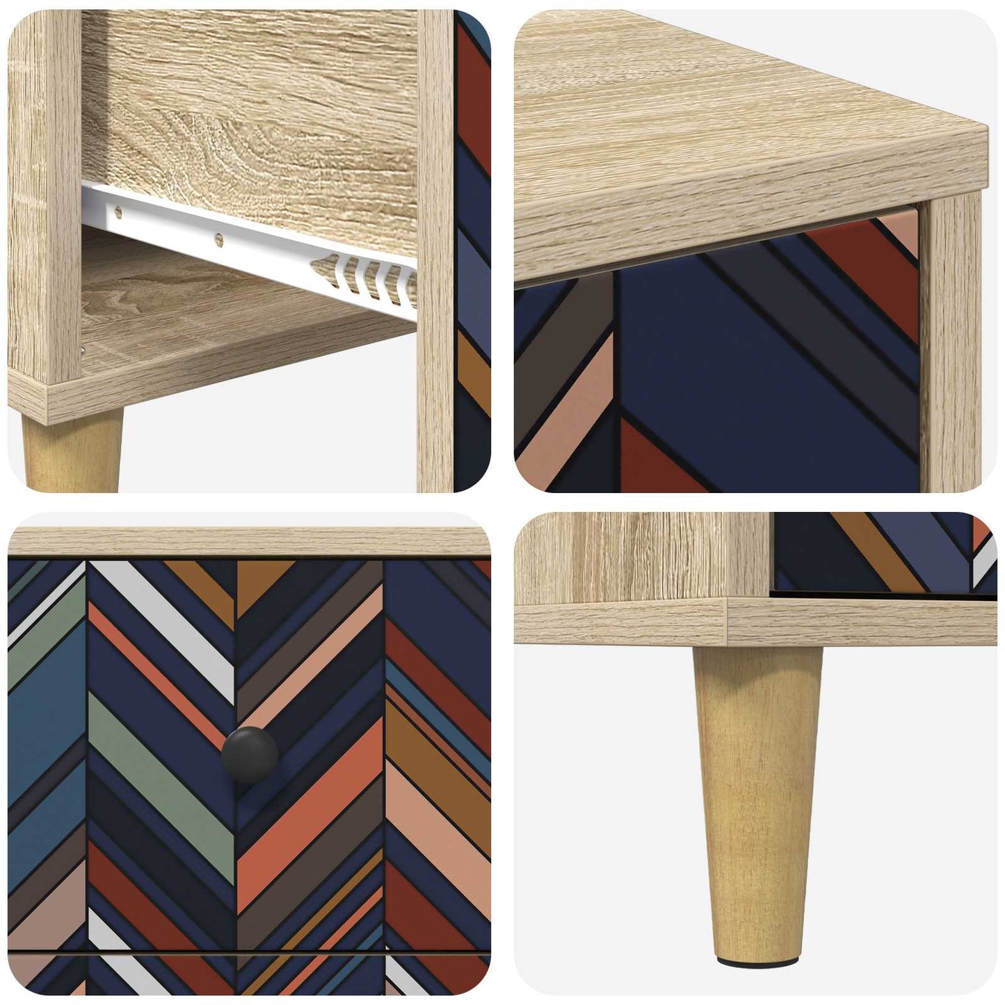 vidaXL Κομοδίνο OMMEN Sonoma Δρυς 36 x 33 x 60 εκ Επεξεργασμένο Ξύλο
