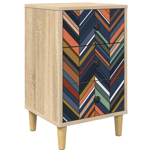 vidaXL Κομοδίνο OMMEN Sonoma Δρυς 36 x 33 x 60 εκ Επεξεργασμένο Ξύλο