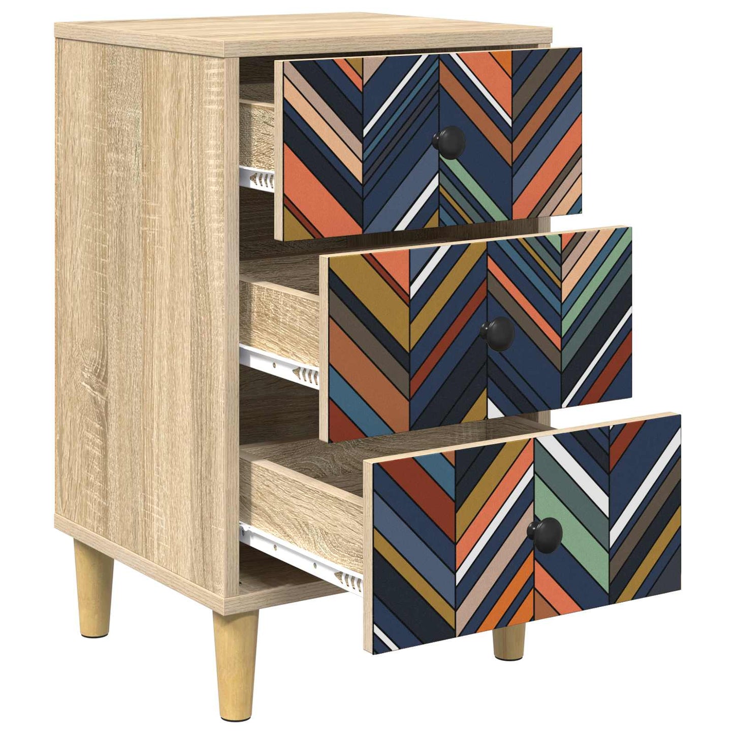 vidaXL Κομοδίνο OMMEN Sonoma Δρυς 36 x 33 x 60 εκ Επεξεργασμένο Ξύλο