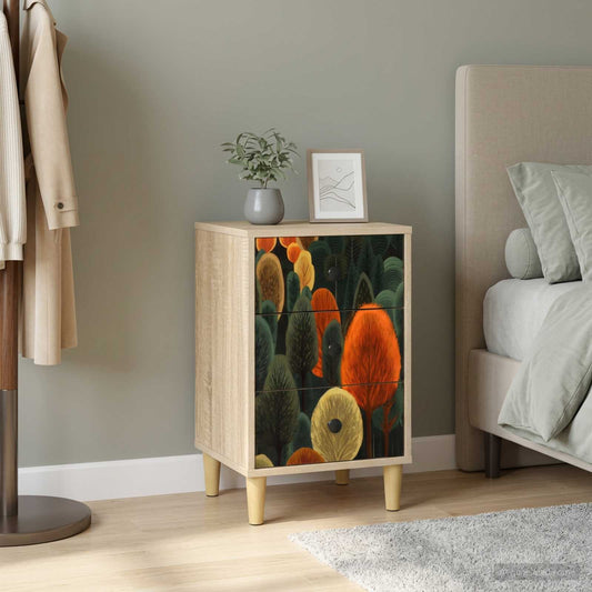 vidaXL Κομοδίνο ZAANDAM Sonoma Δρυς 36 x 33 x 60 εκ Επεξεργασμένο Ξύλο