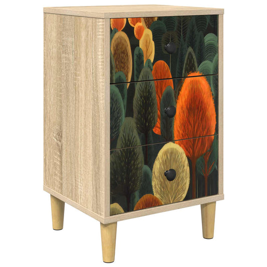 vidaXL Κομοδίνο ZAANDAM Sonoma Δρυς 36 x 33 x 60 εκ Επεξεργασμένο Ξύλο