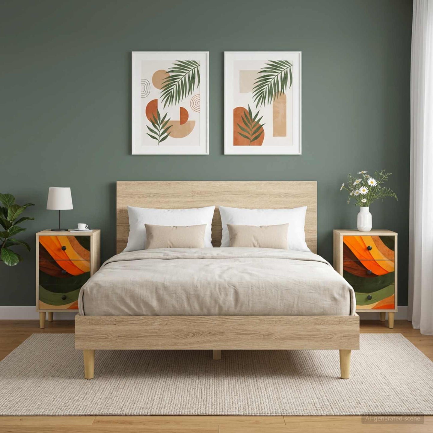 vidaXL Κομοδίνο BONN 2 τμχ. Sonoma Δρυς 36 x 33 x 60 εκ