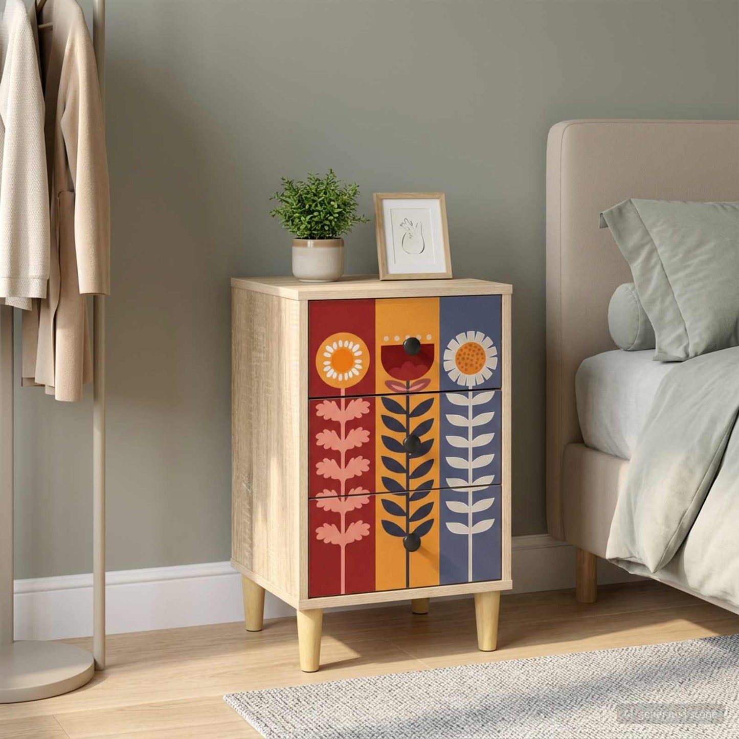 vidaXL Κομοδίνο ESSEN Sonoma Δρυς 36 x 33 x 60 εκ Επεξεργασμένο Ξύλο