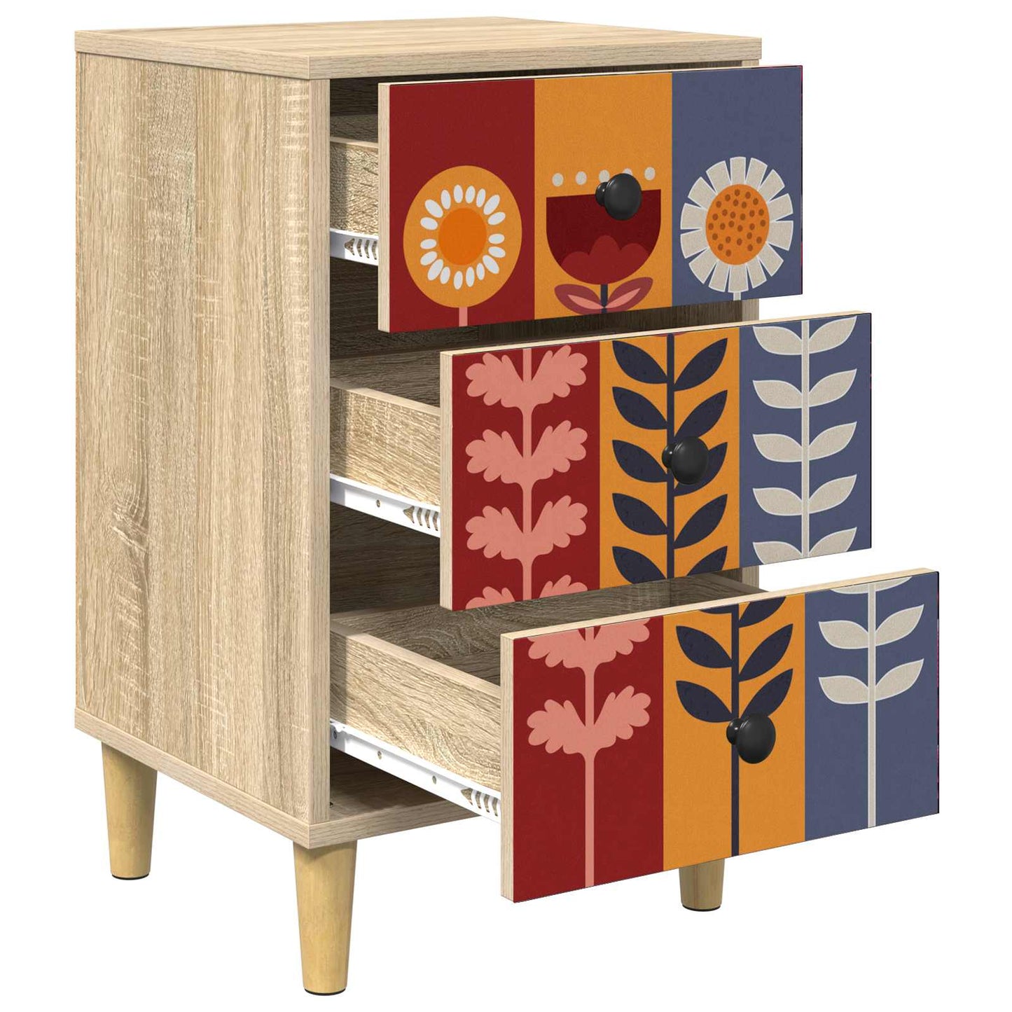 vidaXL Κομοδίνο ESSEN 2 τμχ. Sonoma Δρυς 36 x 33 x 60 εκ