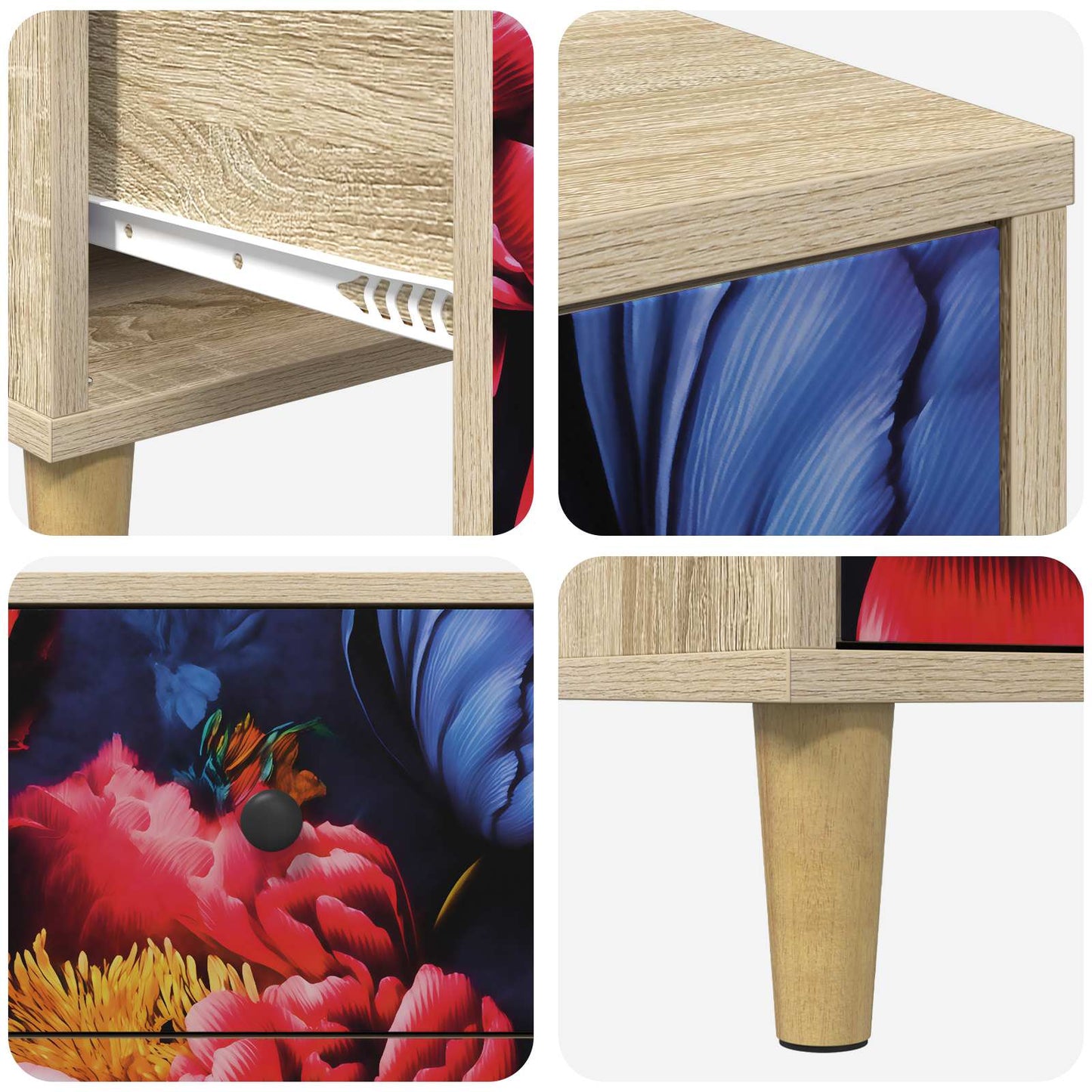vidaXL Κομοδίνο KIEL Sonoma Δρυς 36 x 33 x 60 εκ Επεξεργασμένο Ξύλο