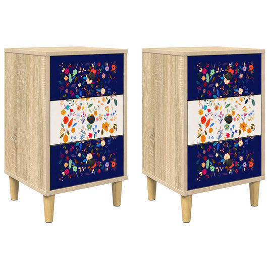 vidaXL Κομοδίνο MAINZ 2 τμχ. Sonoma Δρυς 36 x 33 x 60 εκ
