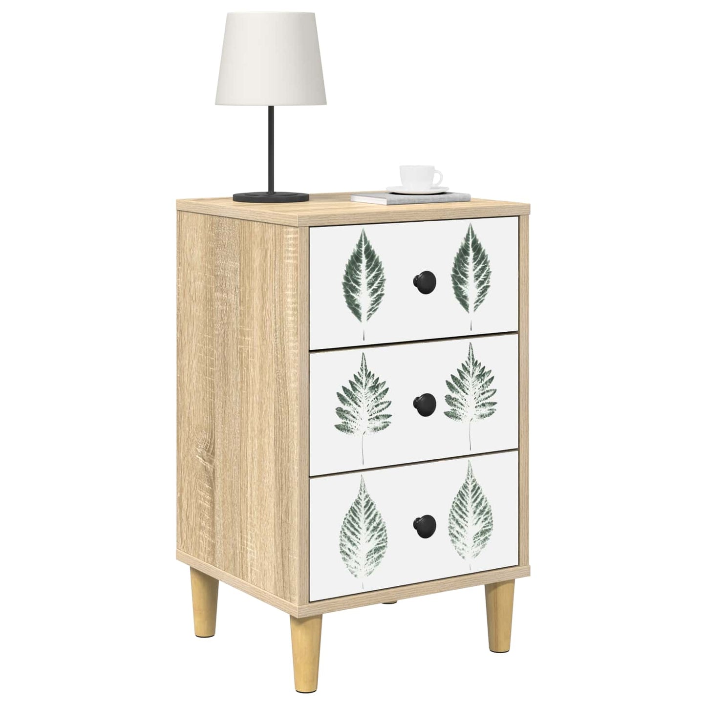 vidaXL Κομοδίνο HANAU Sonoma Δρυς 36 x 33 x 60 εκ Επεξεργασμένο Ξύλο