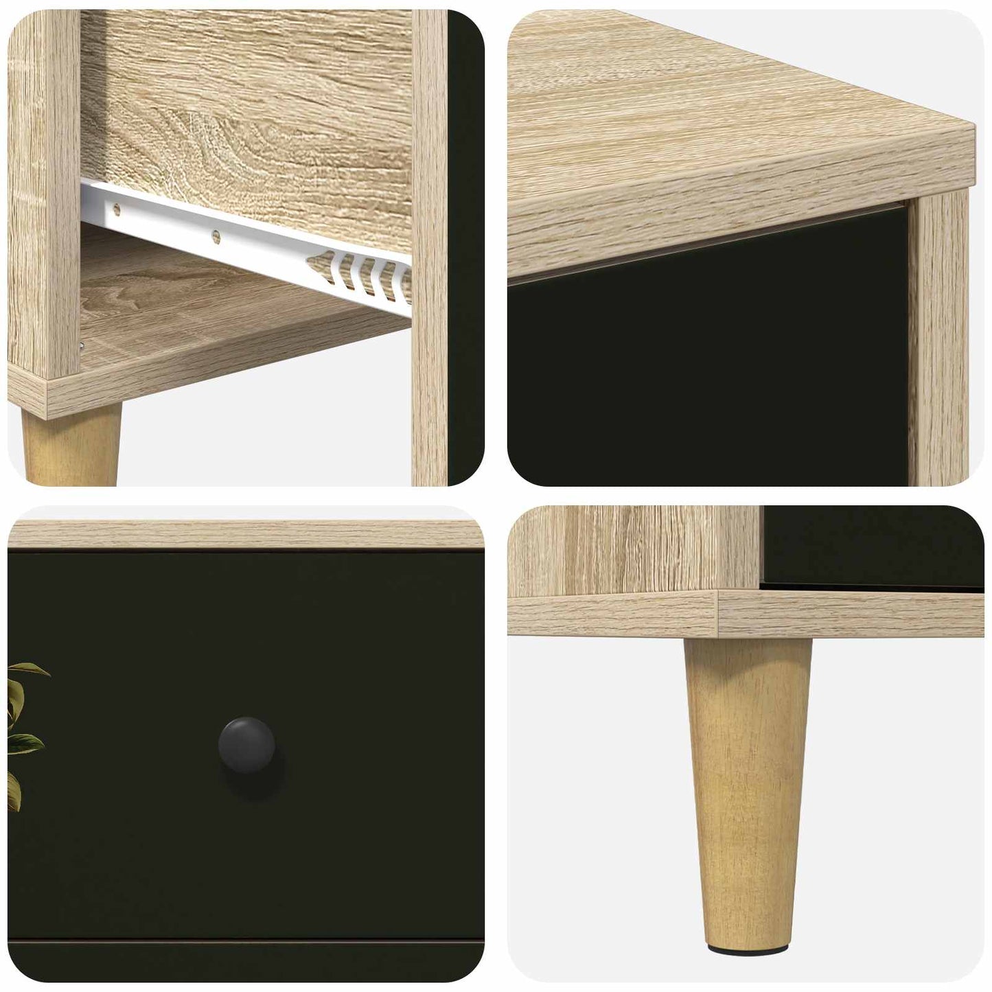 vidaXL Κομοδίνο BREMEN Sonoma Δρυς 36 x 33 x 60 εκ Επεξεργασμένο Ξύλο
