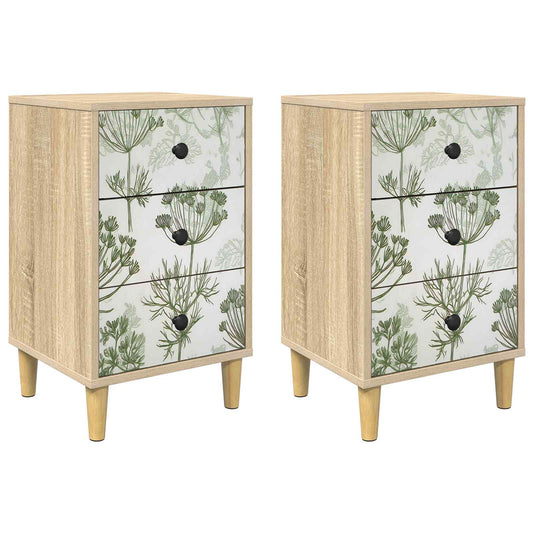 vidaXL Κομοδίνο GOTHA 2 τμχ. Sonoma Δρυς 36 x 33 x 60 εκ