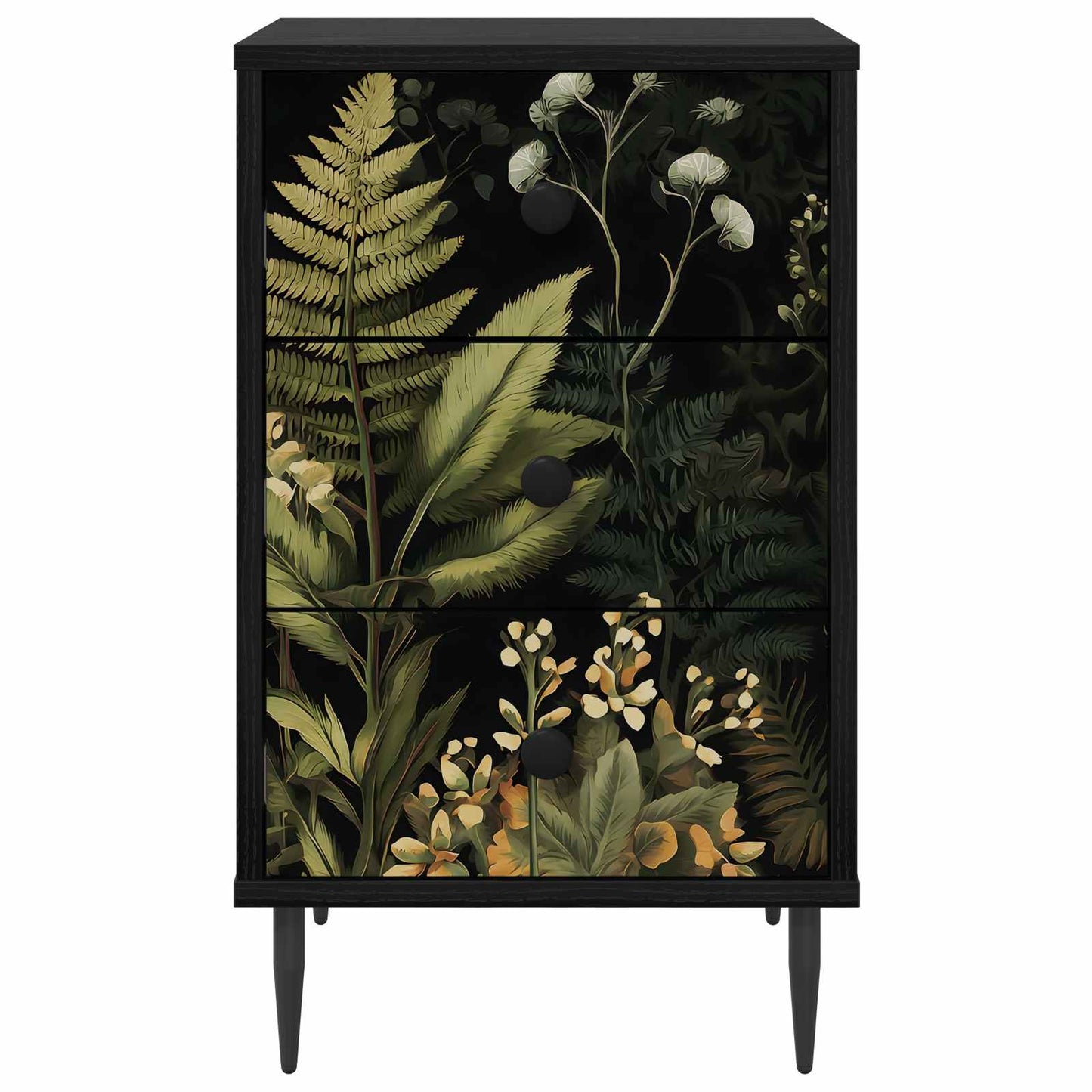 vidaXL Κομοδίνο RHENEN 2 τμχ. Μαύρη Δρυς 36 x 33 x 61 εκ.