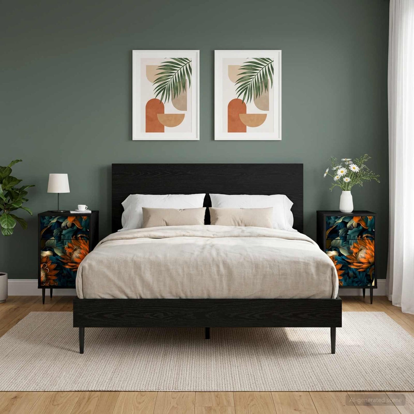 vidaXL Κομοδίνο LOCHEM 2 τμχ. Μαύρη Δρυς 36 x 33 x 61 εκ.